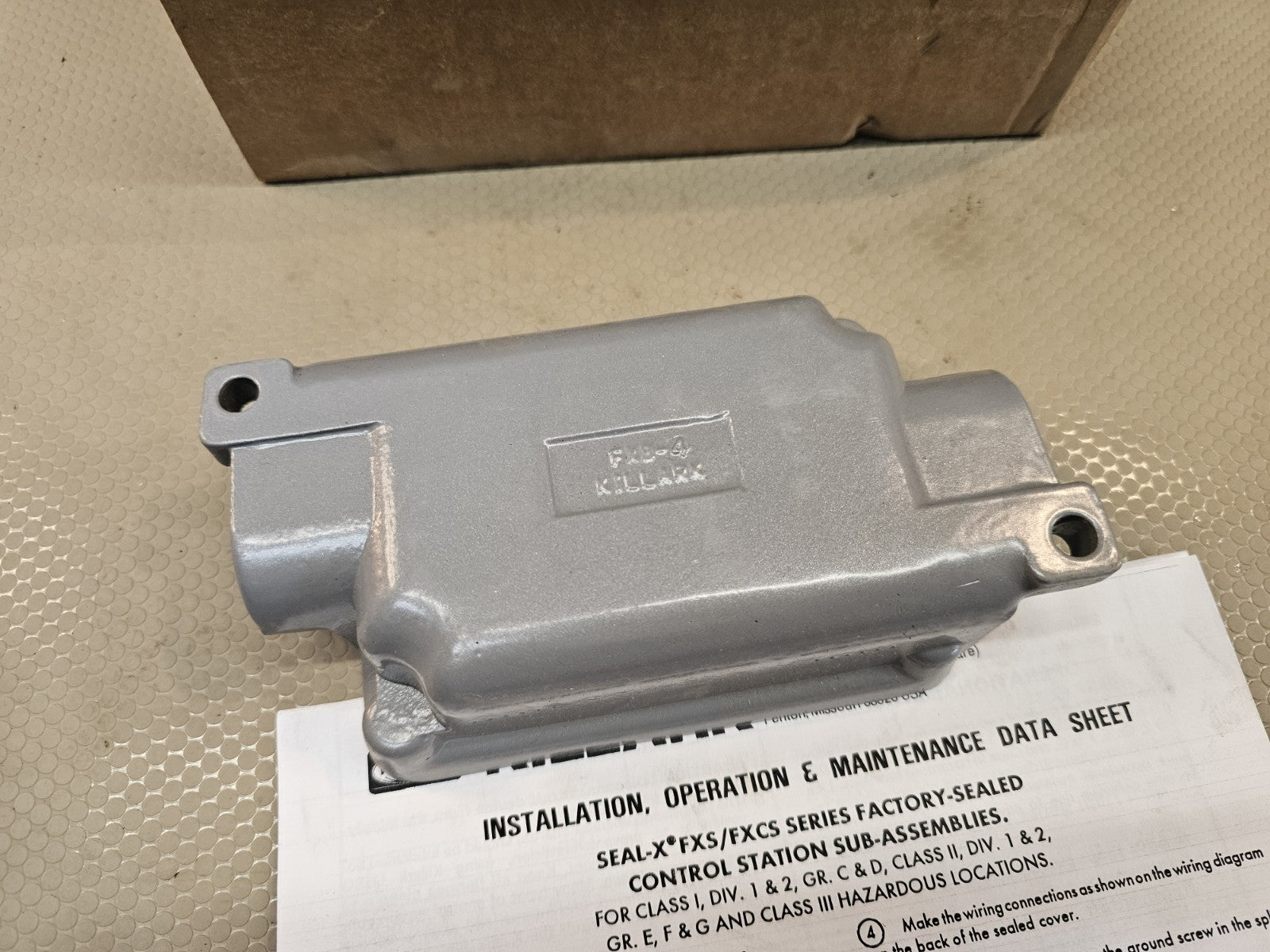 Killark FXB-4, 3/4" Hub, 1-Gang, Aluminum, Control Station Splice Box