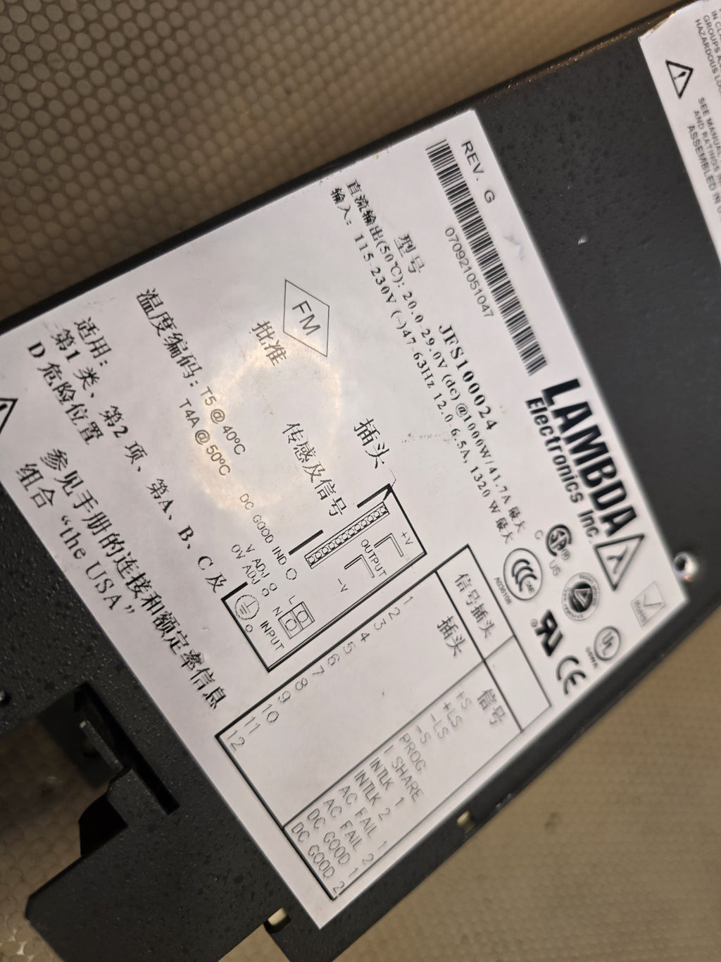 LAMBDA ELECTRONICS JFS100024, POWER SUPPLY,EH