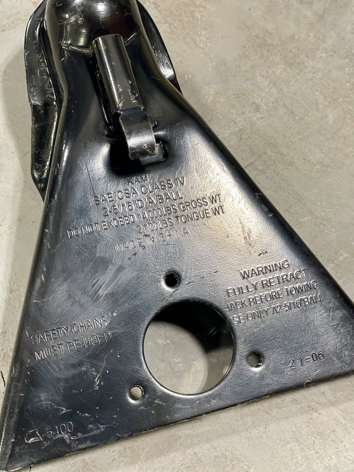 RAM 2-5/16" A-Frame Trailer Coupler Weld-On 50 Degree 14000 Lbs Class IV