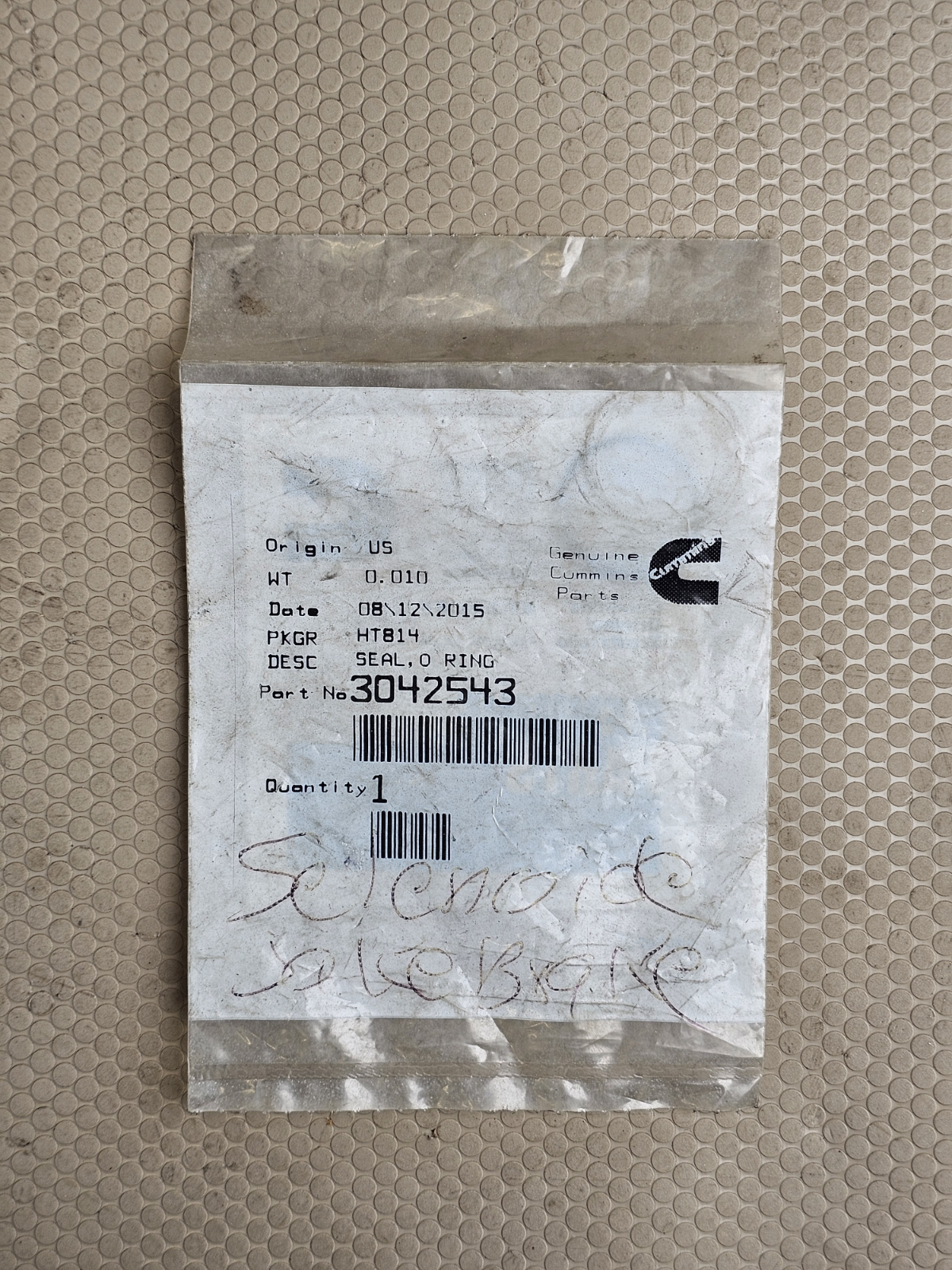 New Cummins 3042543 Solenoid O-Ring - Engine Brake Seal N14 855 Genuine NOS OEM