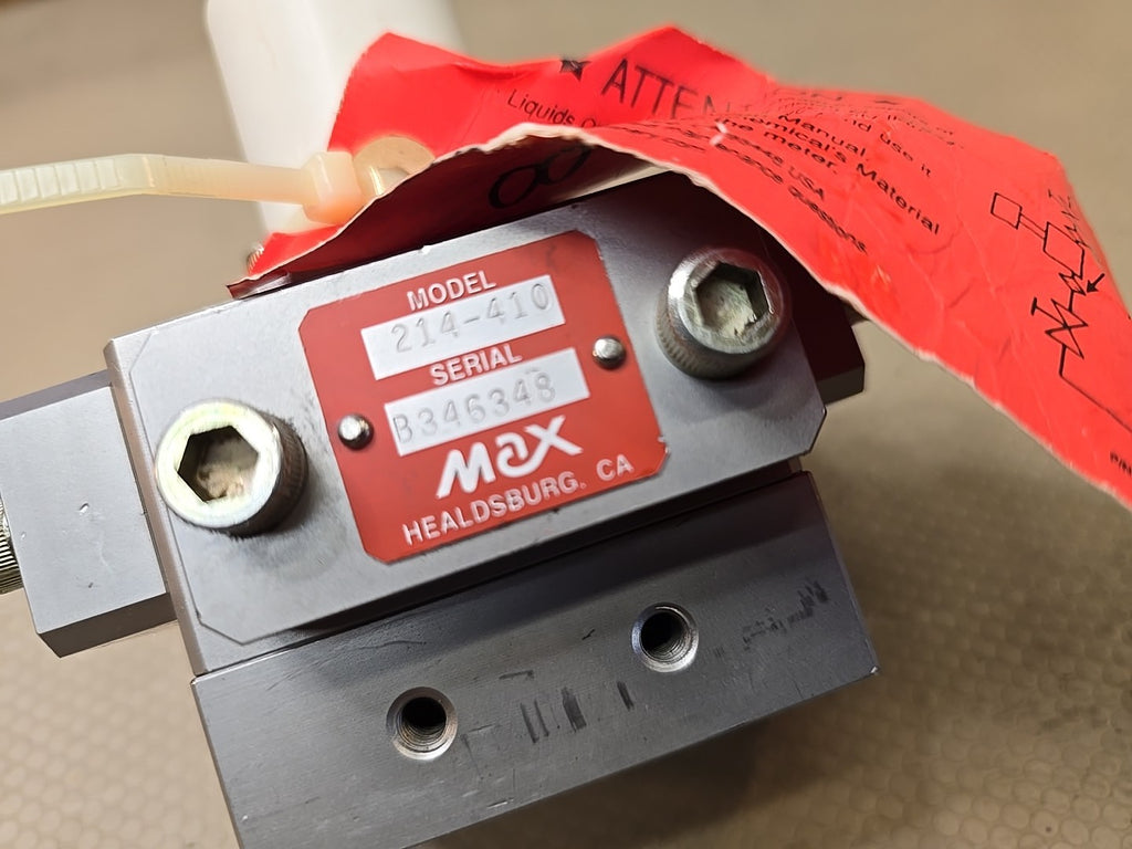 NEW MAX HYDRAULIC BLOCK VALVE, 214-410 SURPLUS 1000 PSI