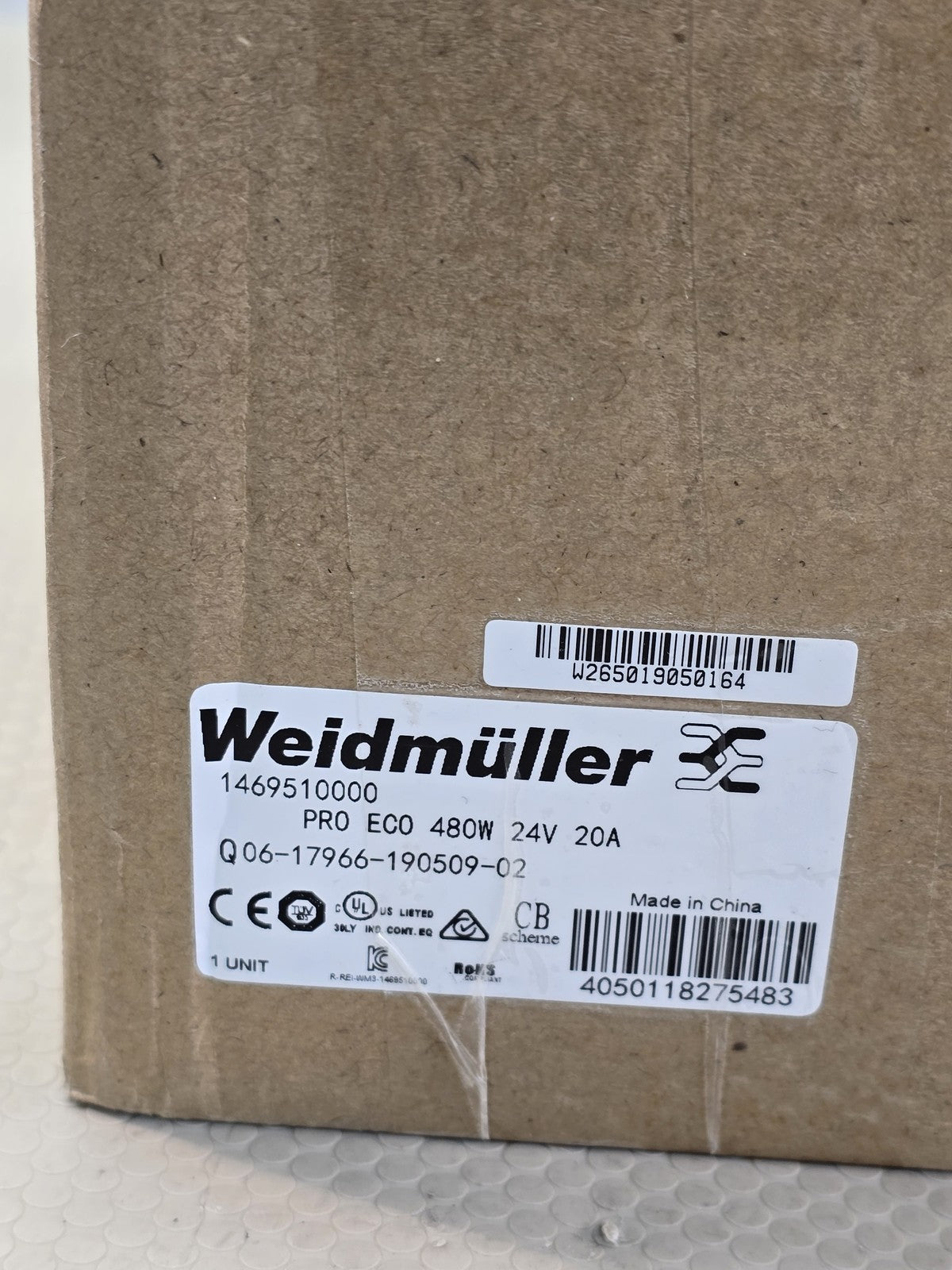 Weidmüller 1469510000 PROeco 480W 24V 20A DIN Rail Power Supply New