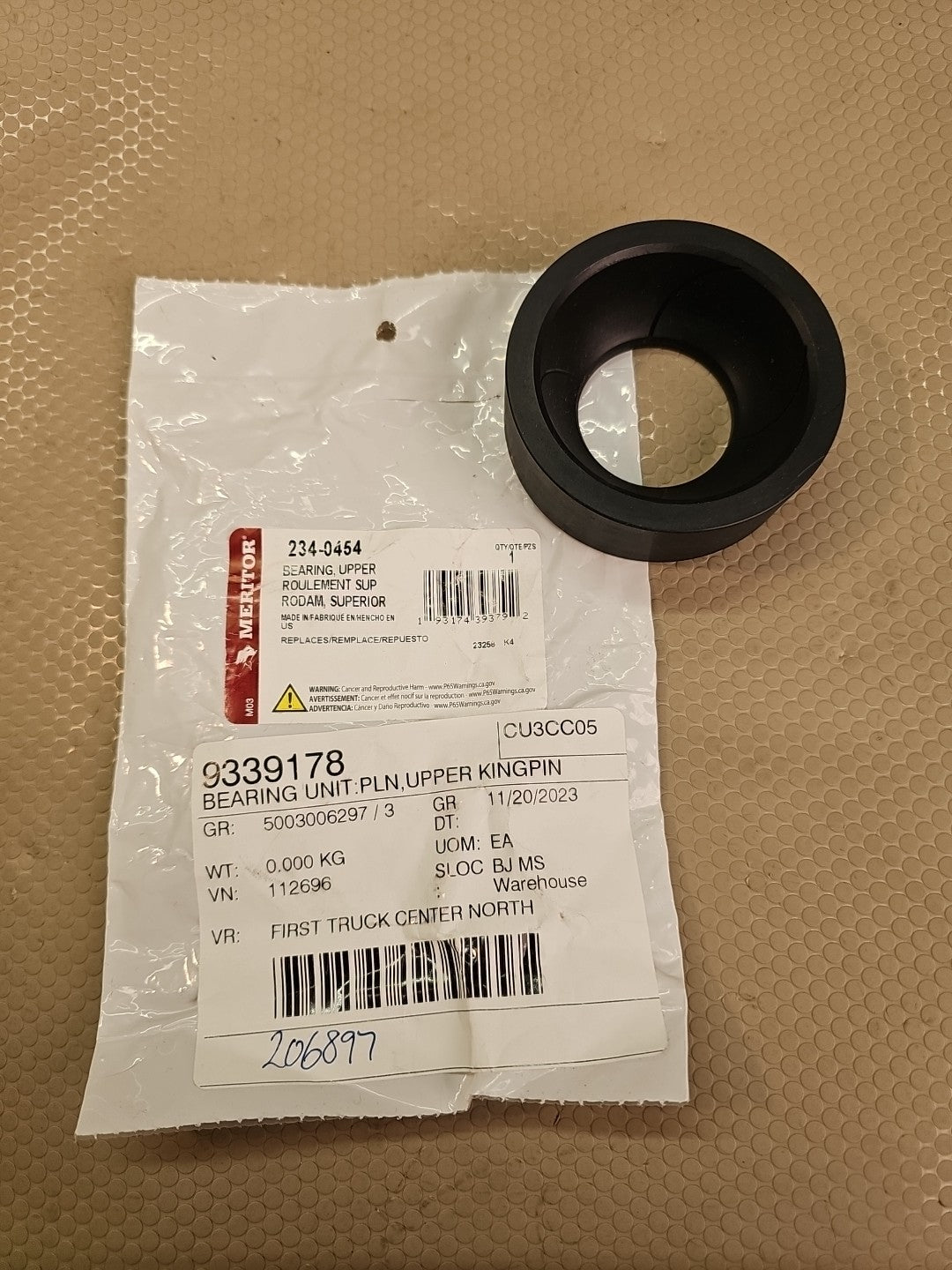 Meritor Bearing Fabco Meritor Bearing, Upper P/N: 234-0454 Or 2340454 