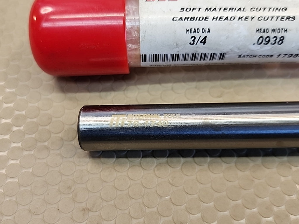 EDP#78-1740 soft material cutting carbide head key cutters 3/4" .0938 head width