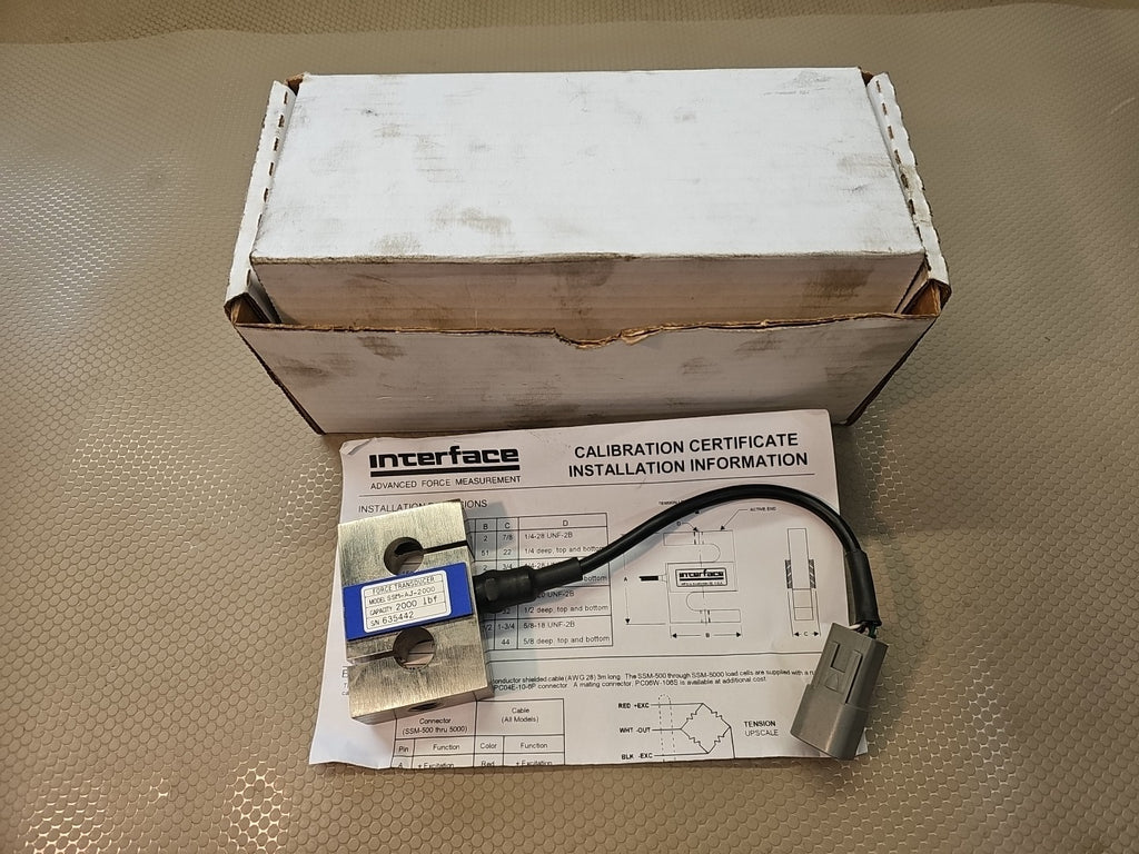 Interface SSM-AJ-2000 Force Transducer | 2000 lbf Capacity | Sealed S-Type Load 