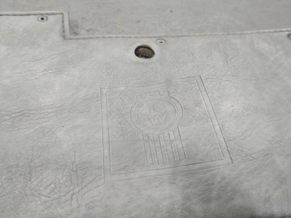 Kenworth OEM! Truck Interior Door Panel Gray Vinyl Pleated Carpet 1999 KW Logo
