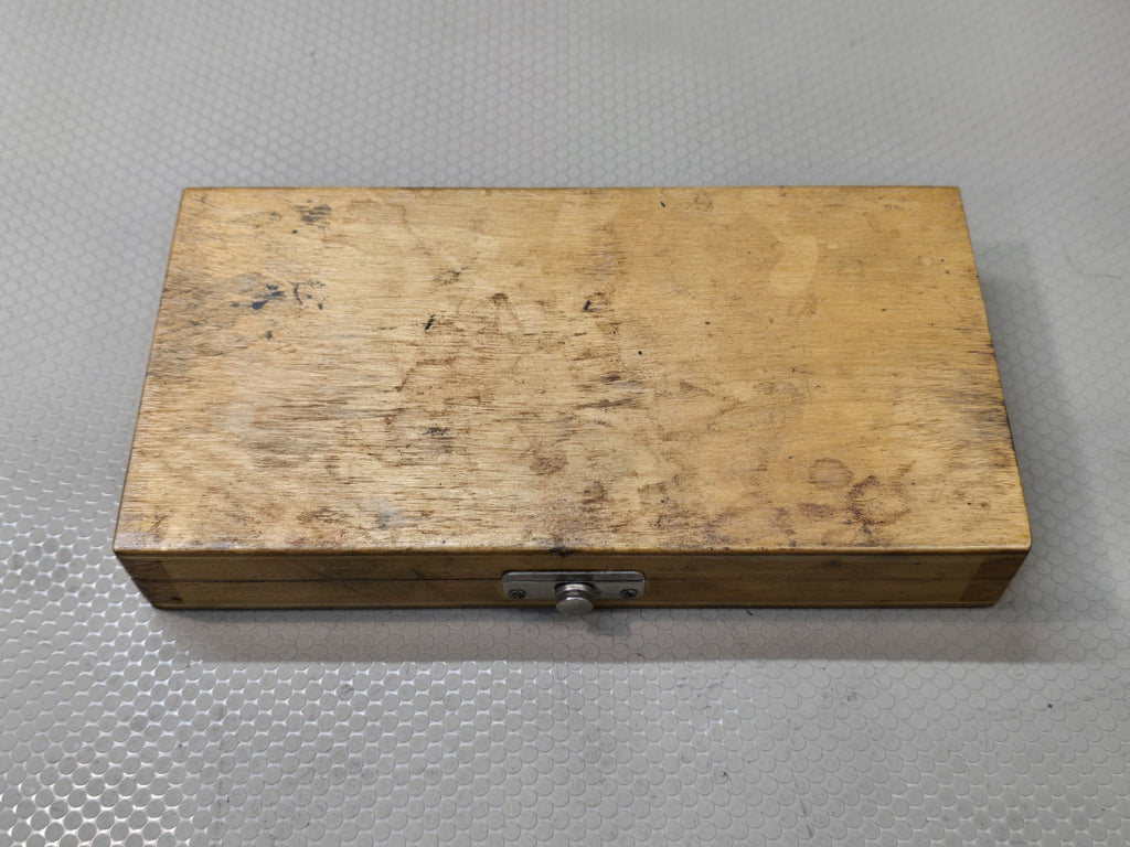 VIS 1–2 Inch Dial Micrometer .0001 Graduation With Wood Case Made In Poland