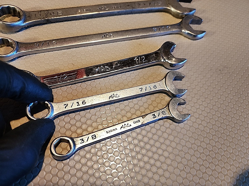 MAC TOOLS 5 PIECE SAE Combination + Flare DOUBLE END LINE WRENCHES Standard 
