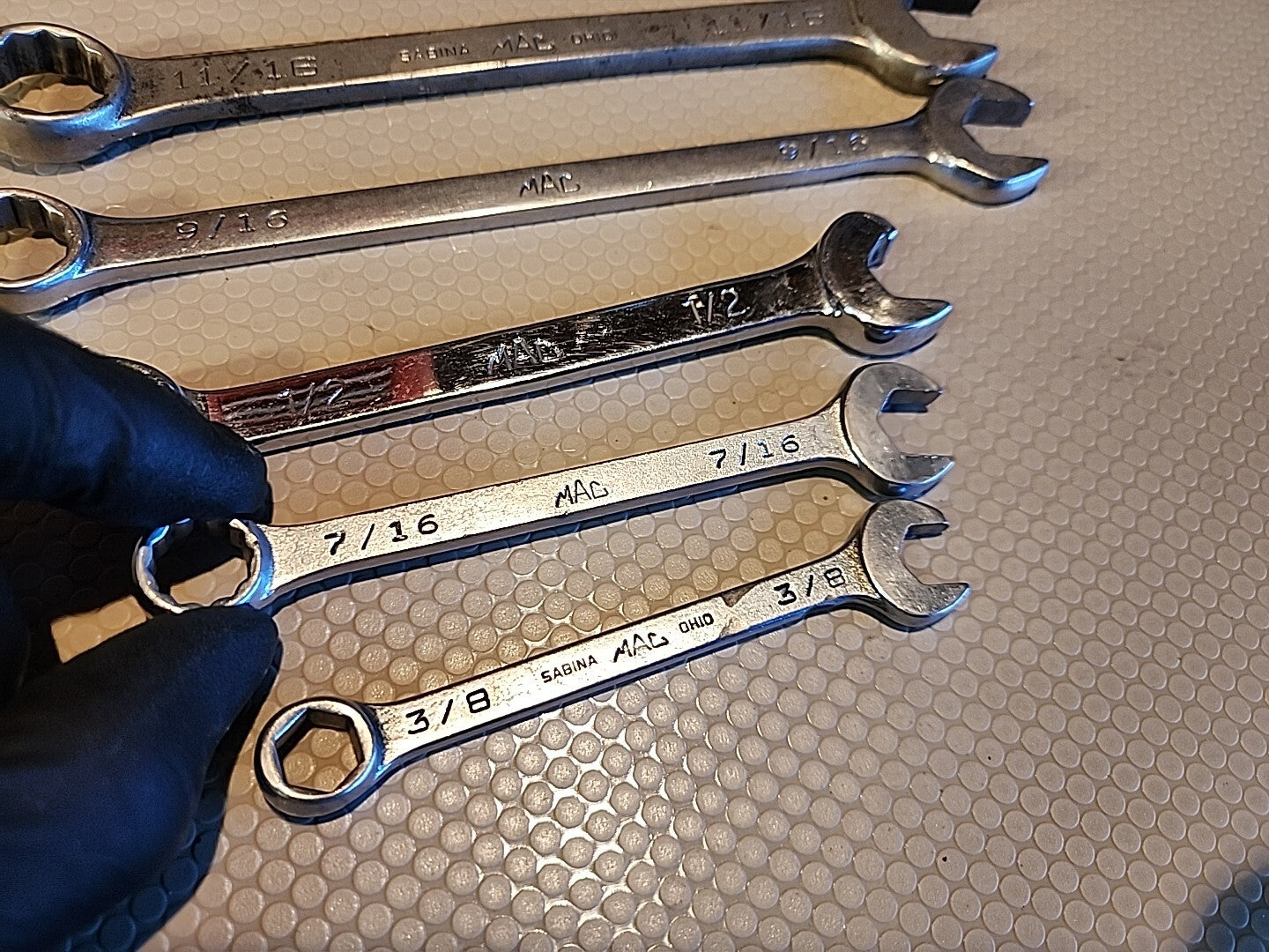 MAC TOOLS 5 PIECE SAE Combination + Flare DOUBLE END LINE WRENCHES Standard 