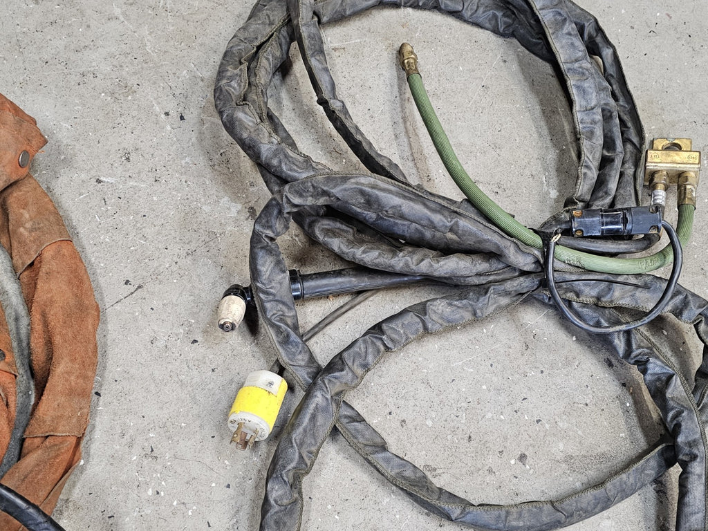 Set of 2 Welding Cable / Lines With Leather Cover Tig Mig Etc. 