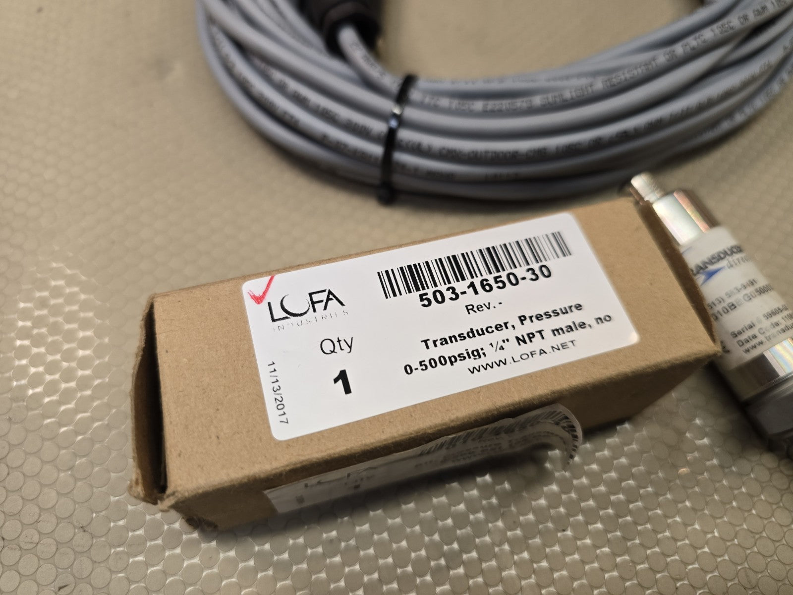 TRANSDUCERS DIRECT TD1010BBG050003Q003X TD1000 Pressure Transducer + Cable 