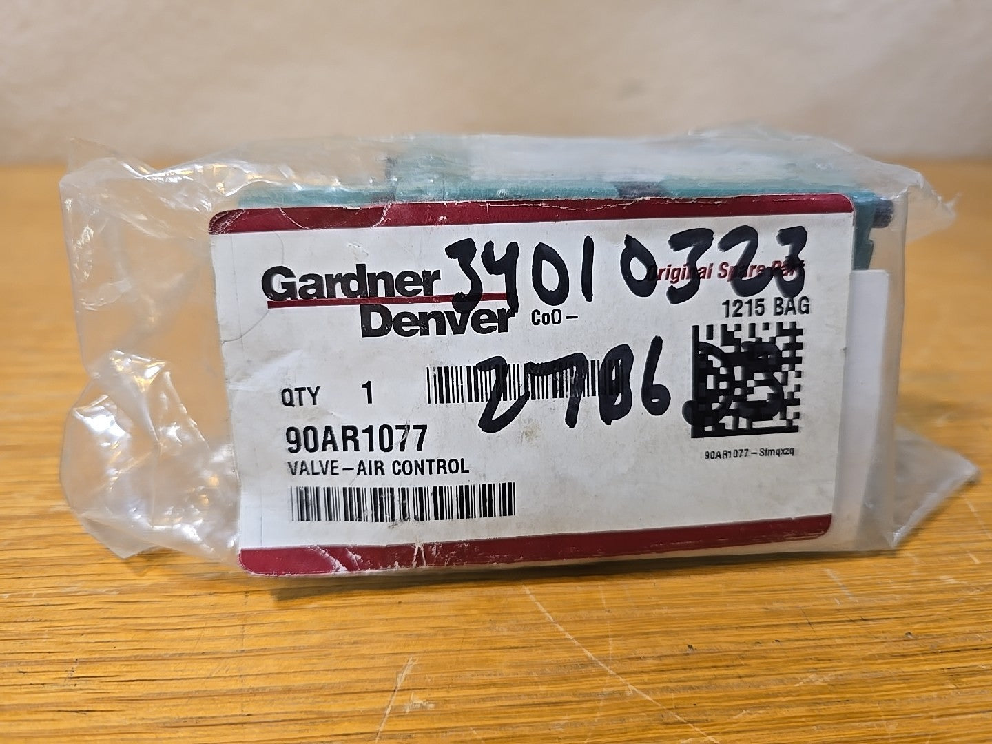 NEW 90AR1077 Gardner Denver VALVE-CONTROL(AIR CONTROL VLV)3/8 ALUM Numatics 153J