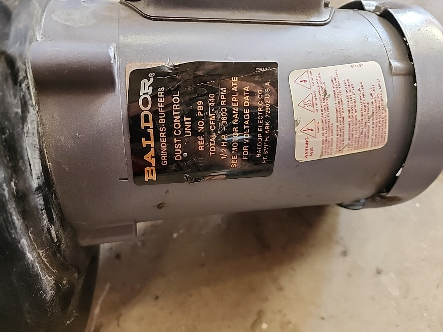 Baldor VL3503CNF PB9 Blower Fan Dust Control Unit Dust Collector Fan Made in USA