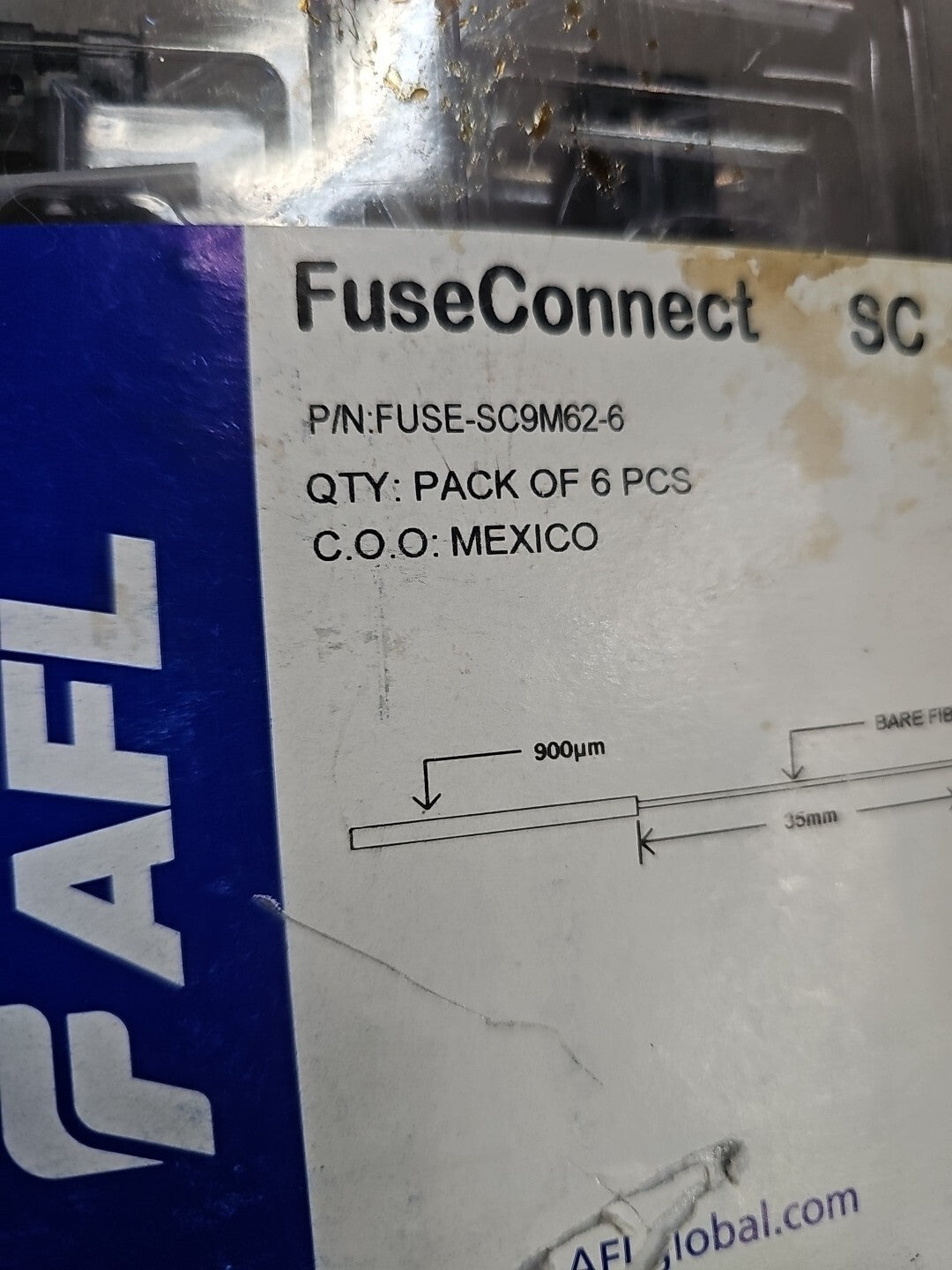 NEW AFL FUSE-SC9M62-6 Field Installable Connector FUSECONNECT SC MM 62.5  6 Pack