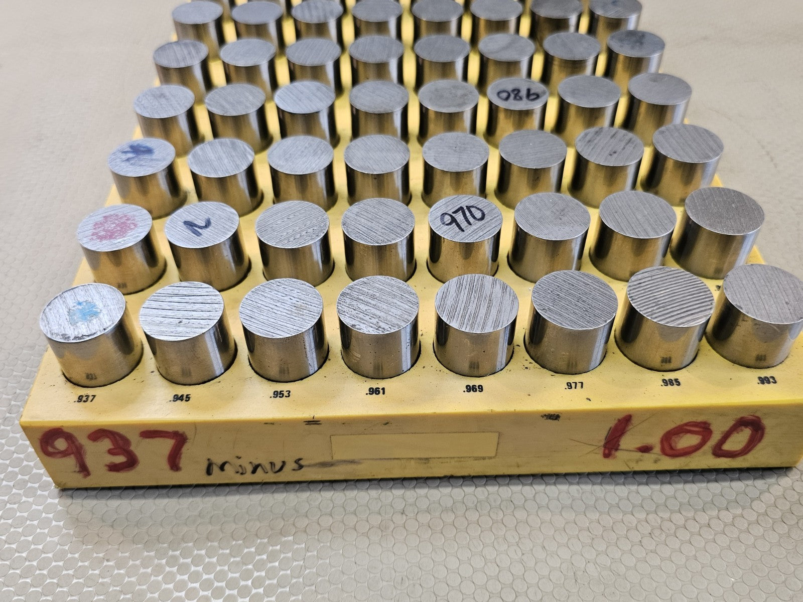 Pin Gauge Perfekt Punch 0.937 to 1 Minus LARGE Machinist 