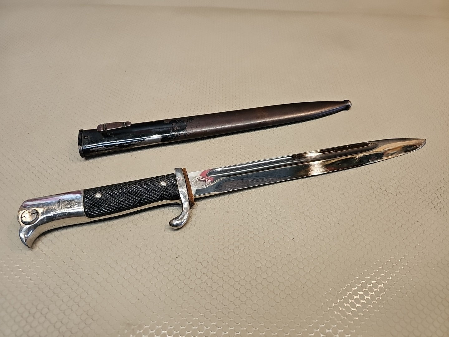 WWII German Dress Dagger Bayonet Knife F.W. Holler Solingen + Scabbard 