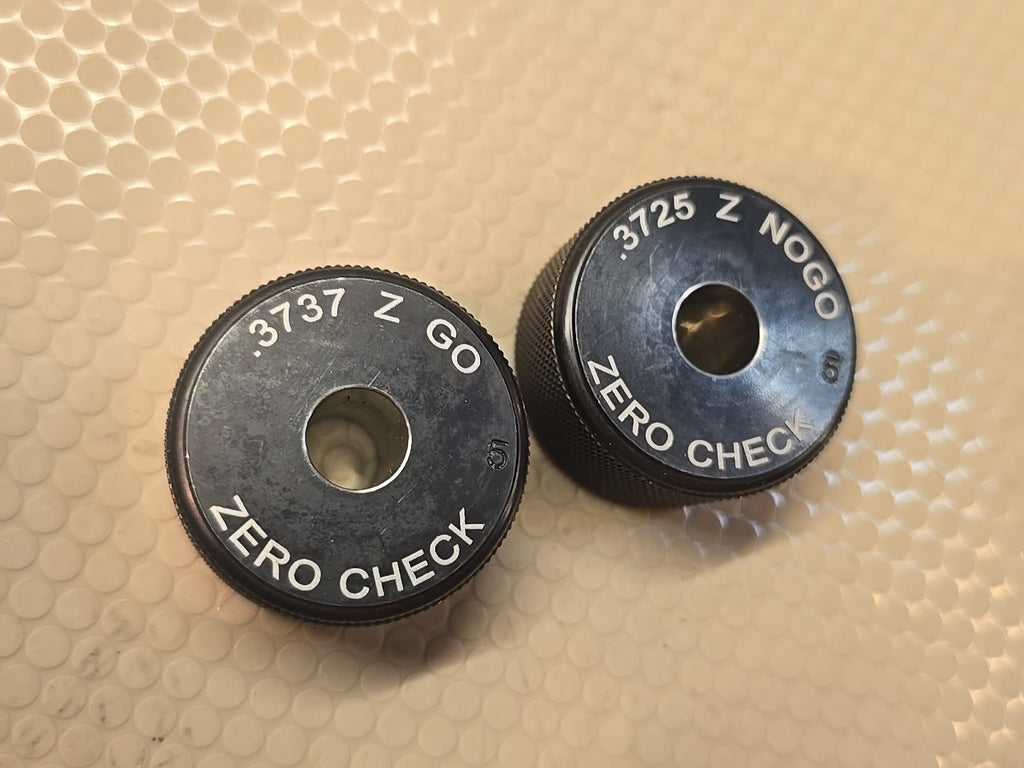 Zero Check .3740 .3780 GO NOGO Gauge Set Bore Gage Micrometer Setting Machinist