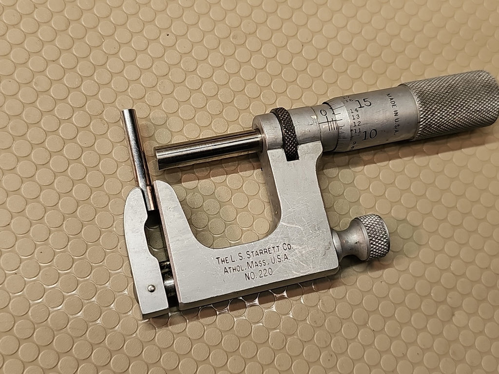STARRETT No.220 MUL-T-ANVIL MICROMETER 0-1” 001" No 220AFL-1