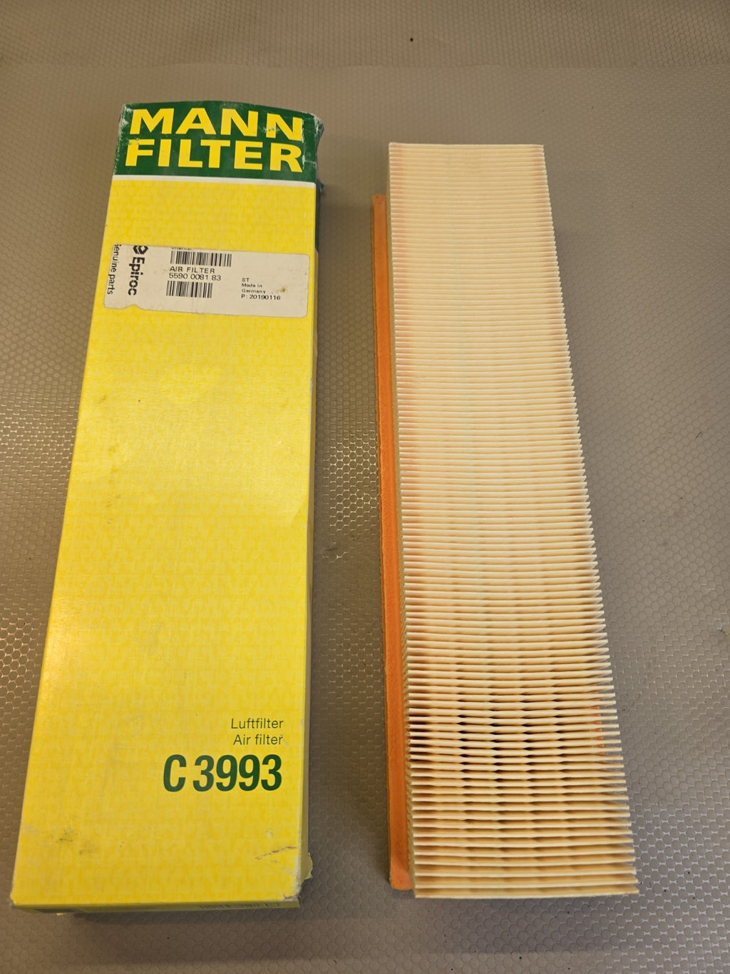 Mann C 3993 Air Filter - Genuine Mann - SKU: FMH-C3993 5590 0081 83 Epiroc Part