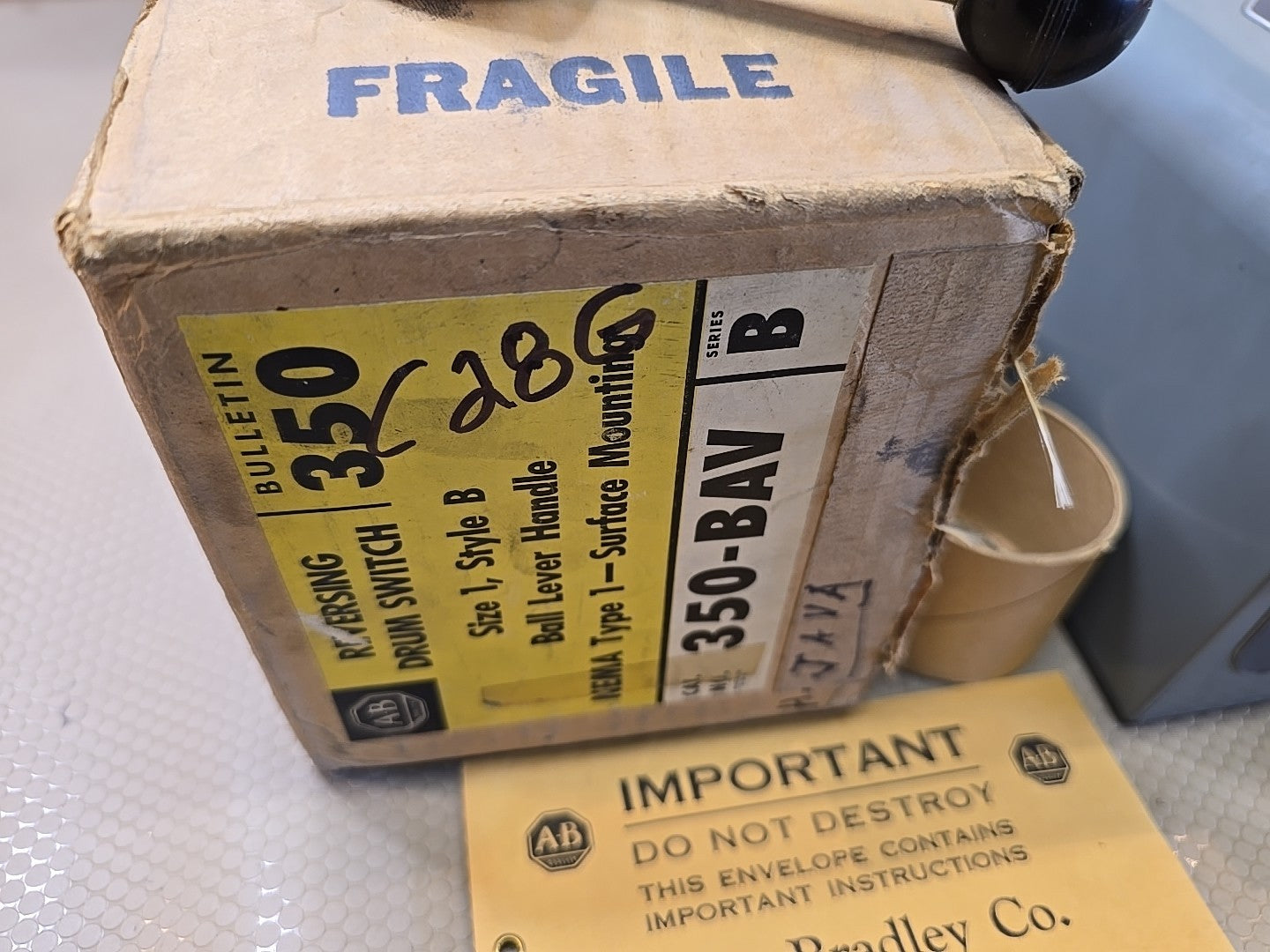 NEW Allen Bradley Bulletin 350-BAV Reversing Drum Switch Size 1 - Series B NOS