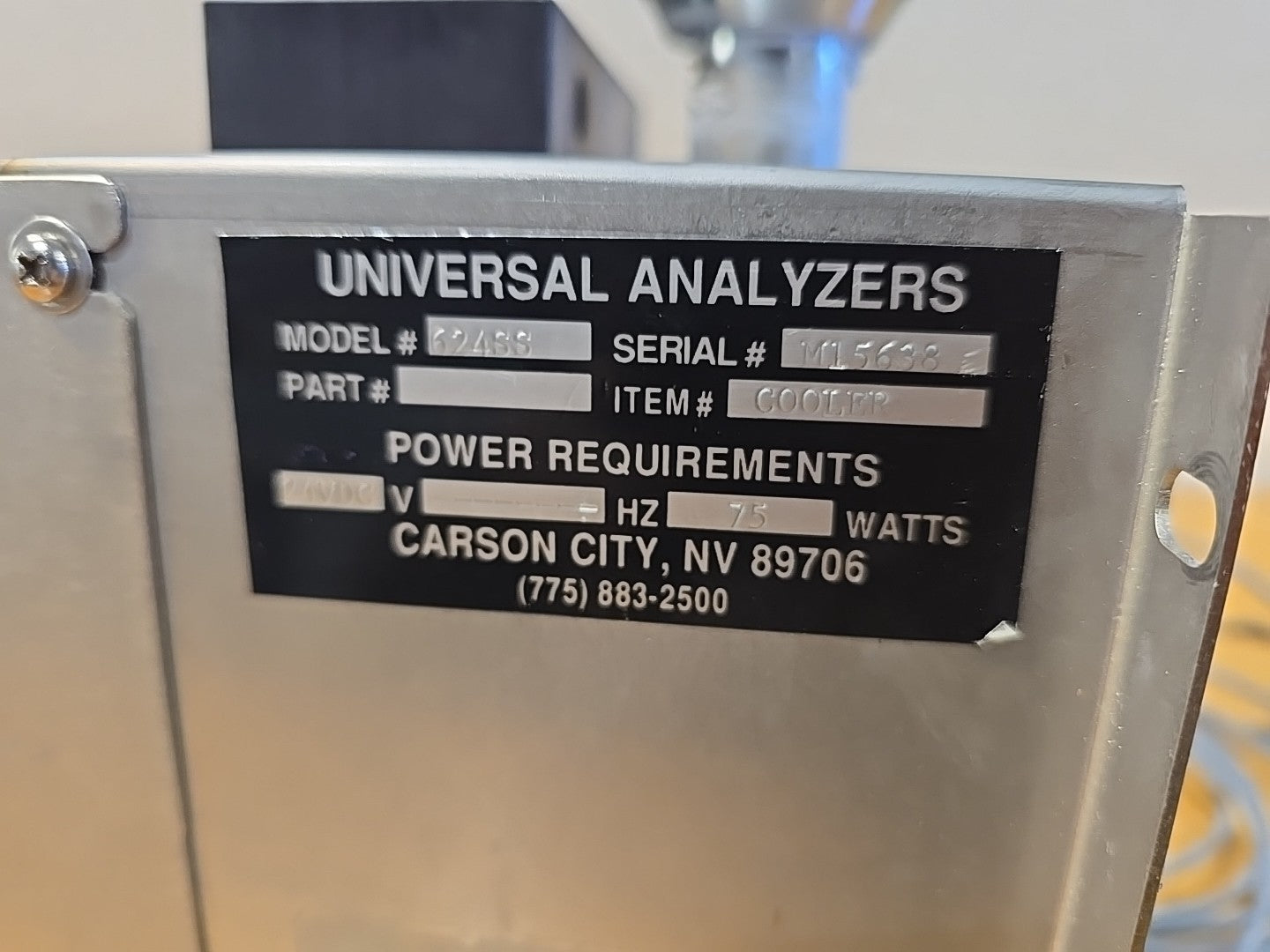 Universal Analyzers 624SS Mini Gas Cooler - 24VDC, 316 Stainless Steel