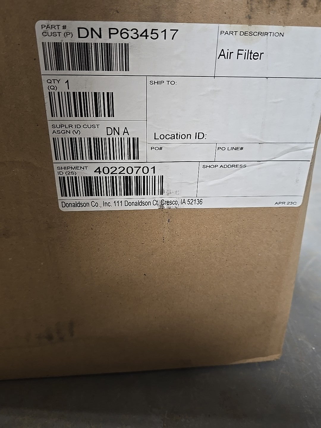 Donaldson Air Filter Primary Round Powercore | P634517