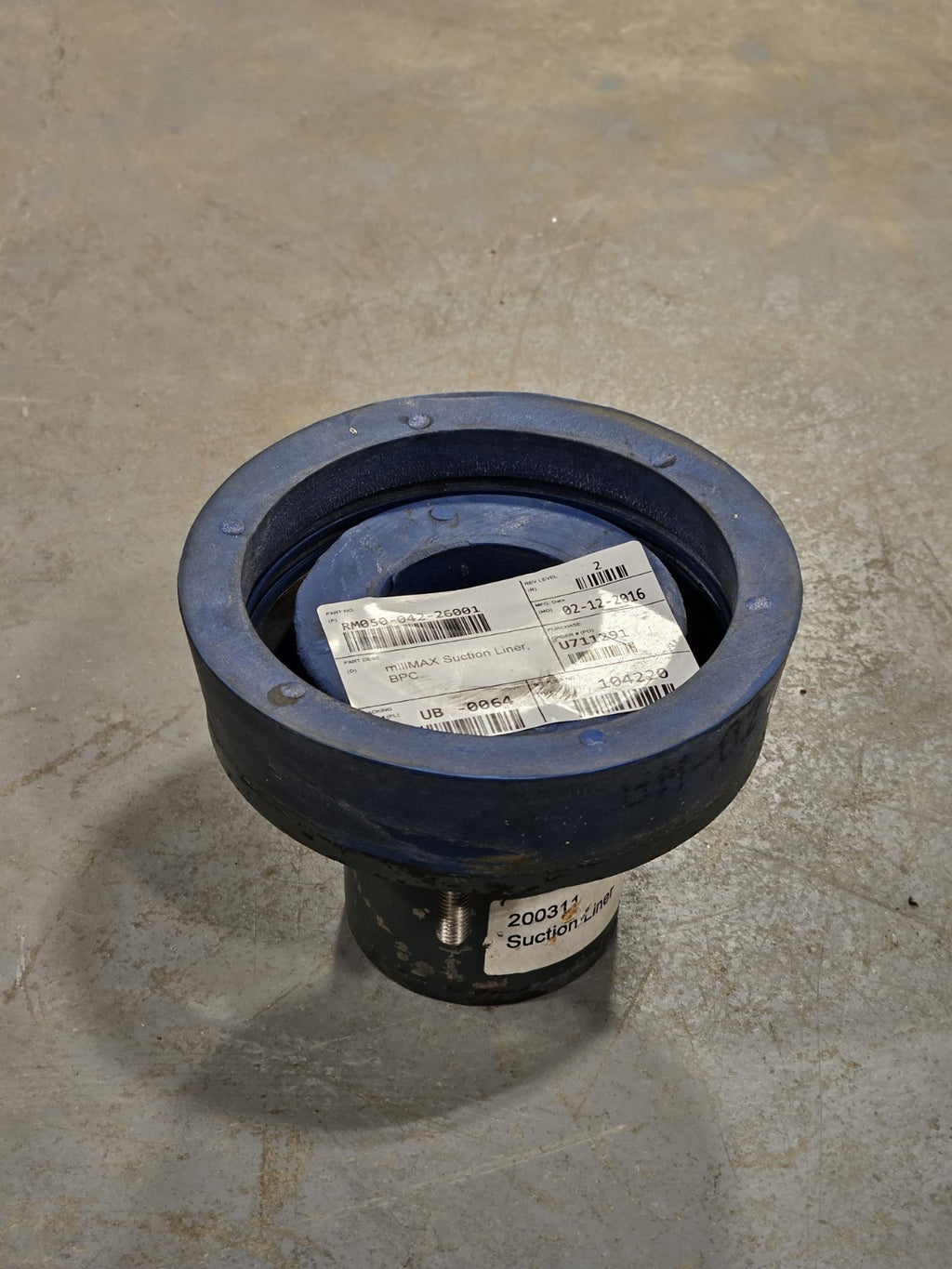 Mining Element millMAX RM050-042-26001 Suction Liner BPC UB-0064 Rev 2