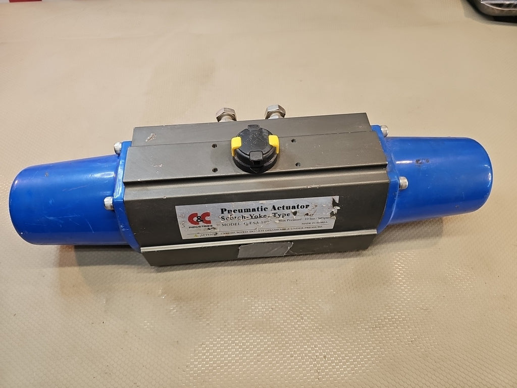 C&C Pneumatic Scotch Yoke Pneumatic Actuator 10 bar 145 PSI G ESA-100 $1200 MSRP