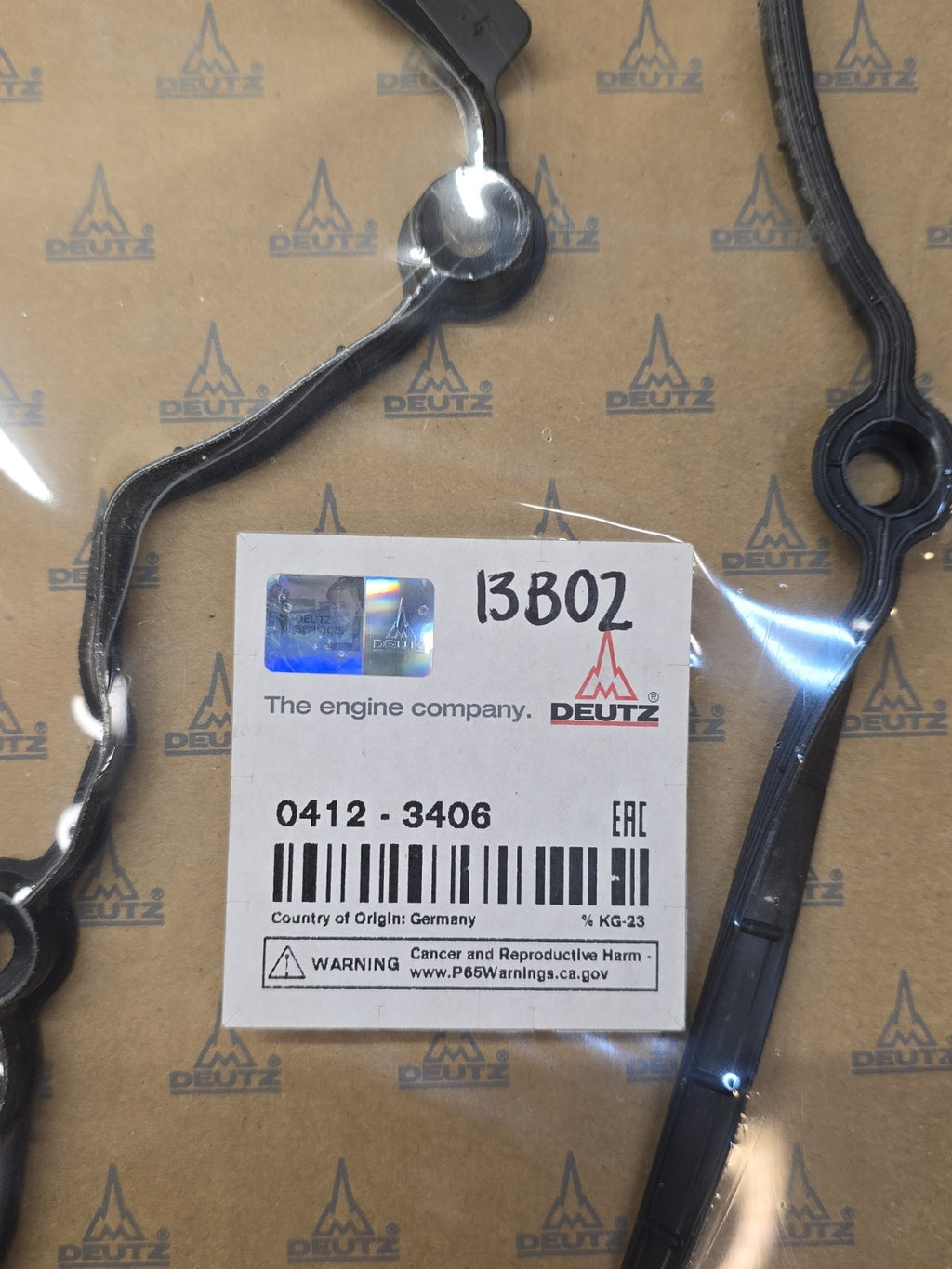 Genuine OEM Deutz 0412-3406 valve cover gasket