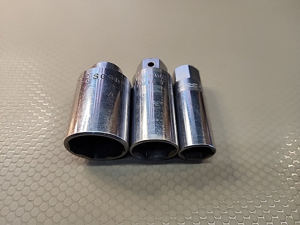 MAC (SC46), Cornwell (T2226SP), Snapon(S9706) mixed 3 Piece Socket spark plug 