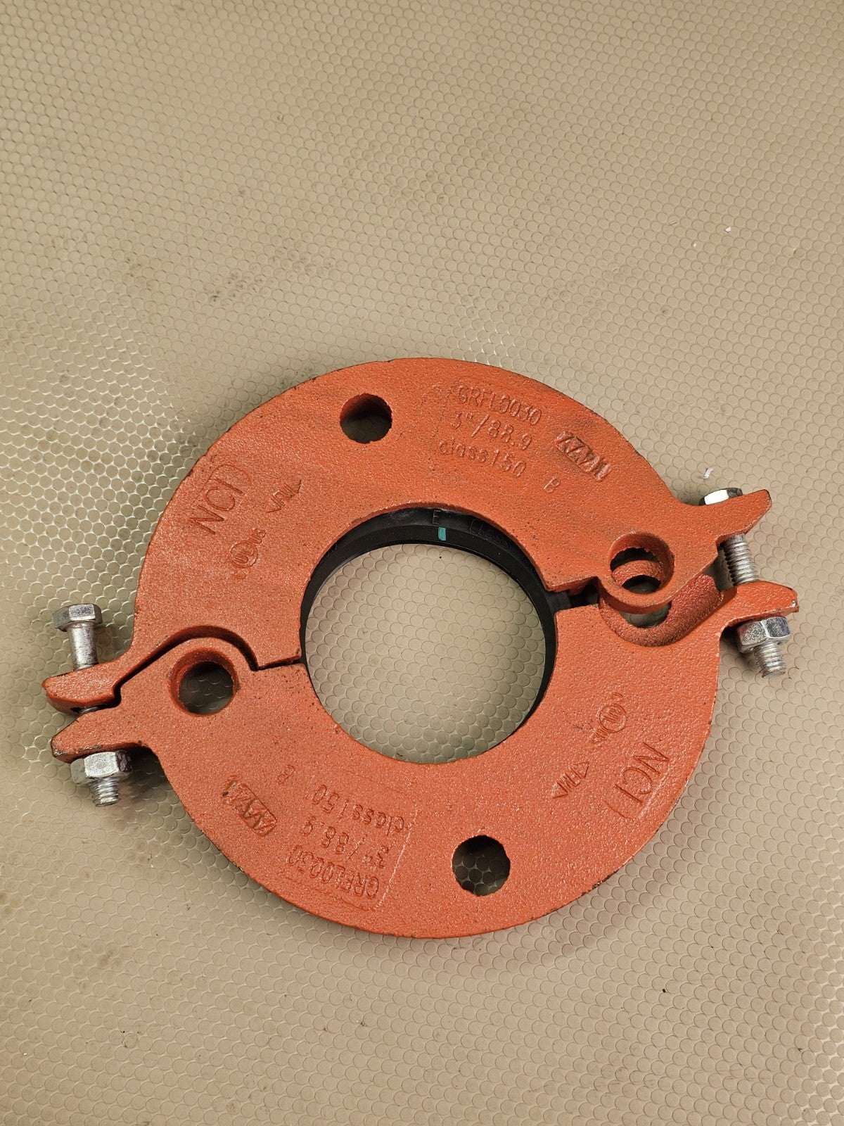 NCI GRFL0030 3" Class 150 Grooved Pipe Flange Adapter Coupling