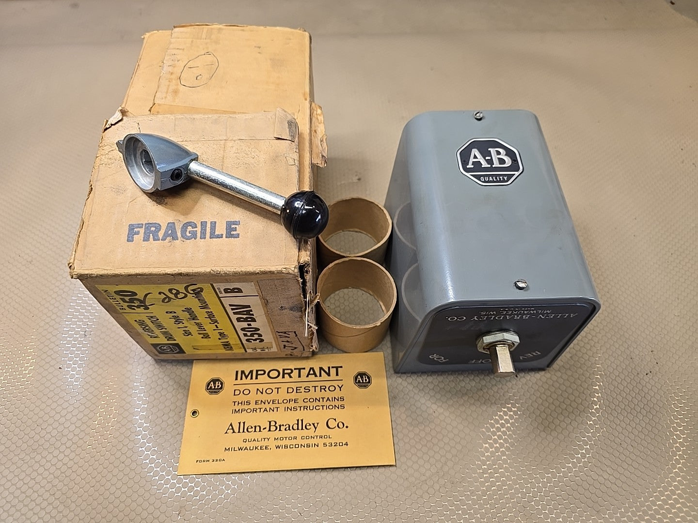 NEW Allen Bradley Bulletin 350-BAV Reversing Drum Switch Size 1 - Series B NOS