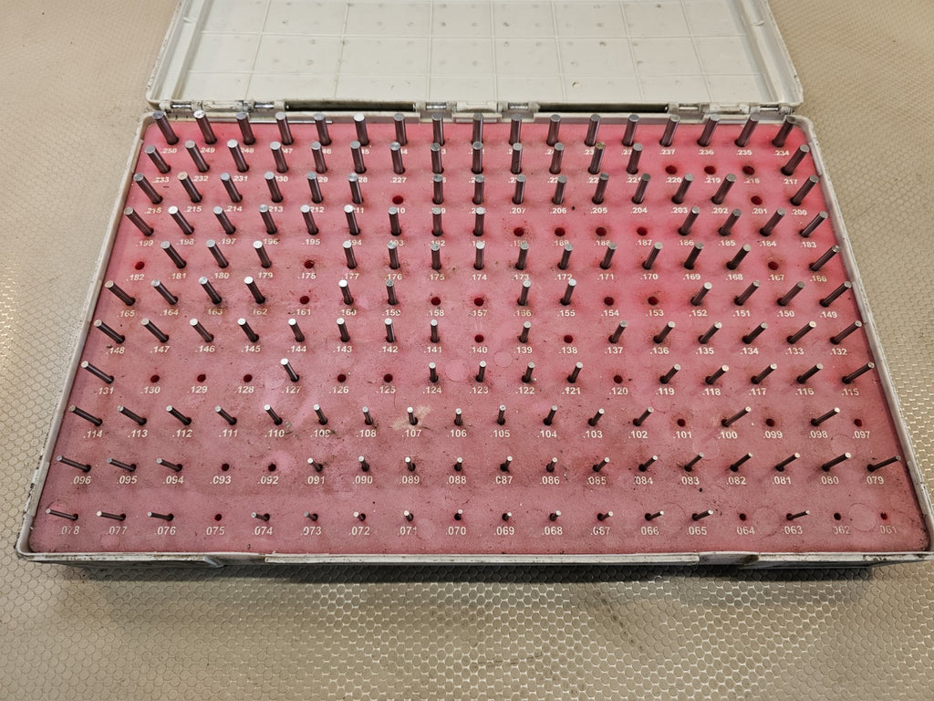 Vermont Gage 101200400 Pin Gage Set .0610" - .2500" 187 Piece Set, Missing 15