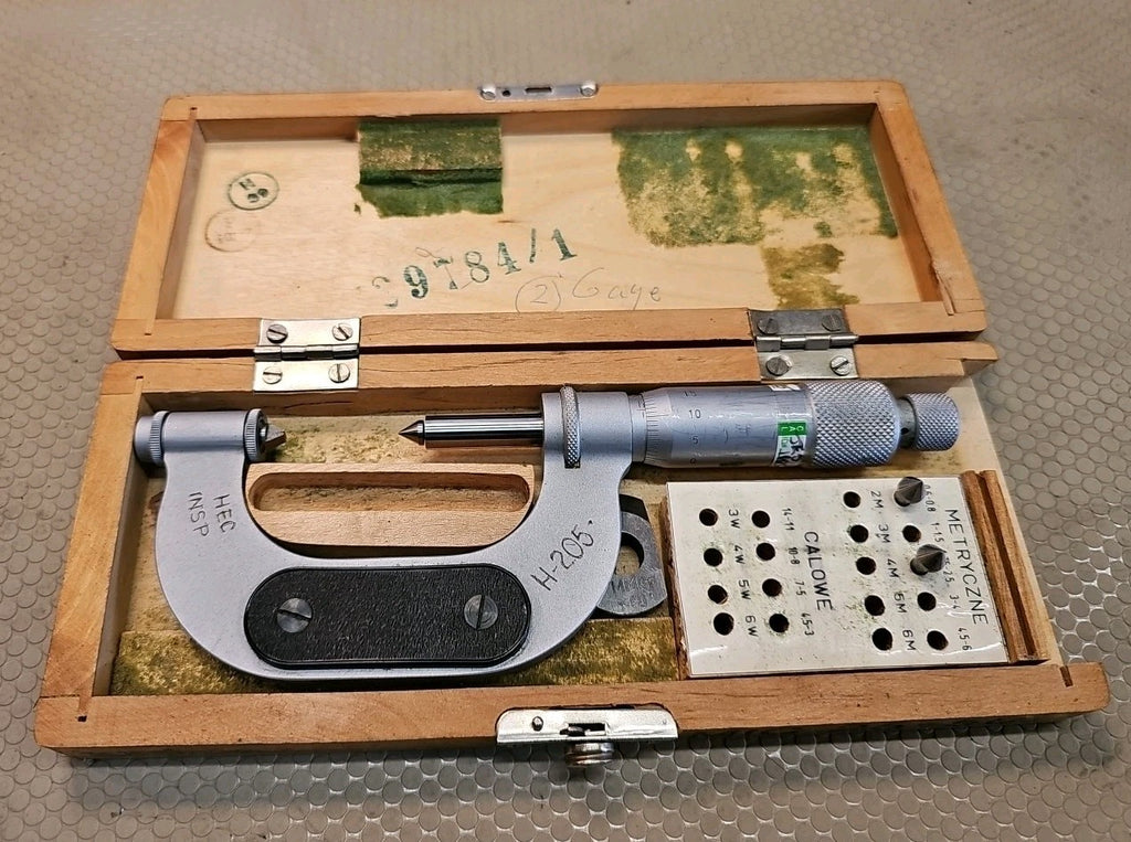 VIS 1-2" Pitch/Screw Thread Micrometer 25-50 Wrench & Case Mic 2-219-001