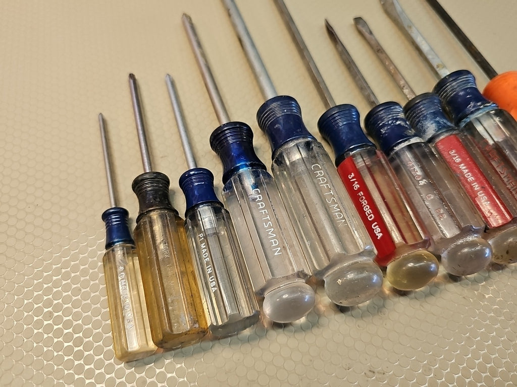 10 Piece Craftsman USA Screwdrivers Lot -  Flat Phillips WF Vintage Stubbys 