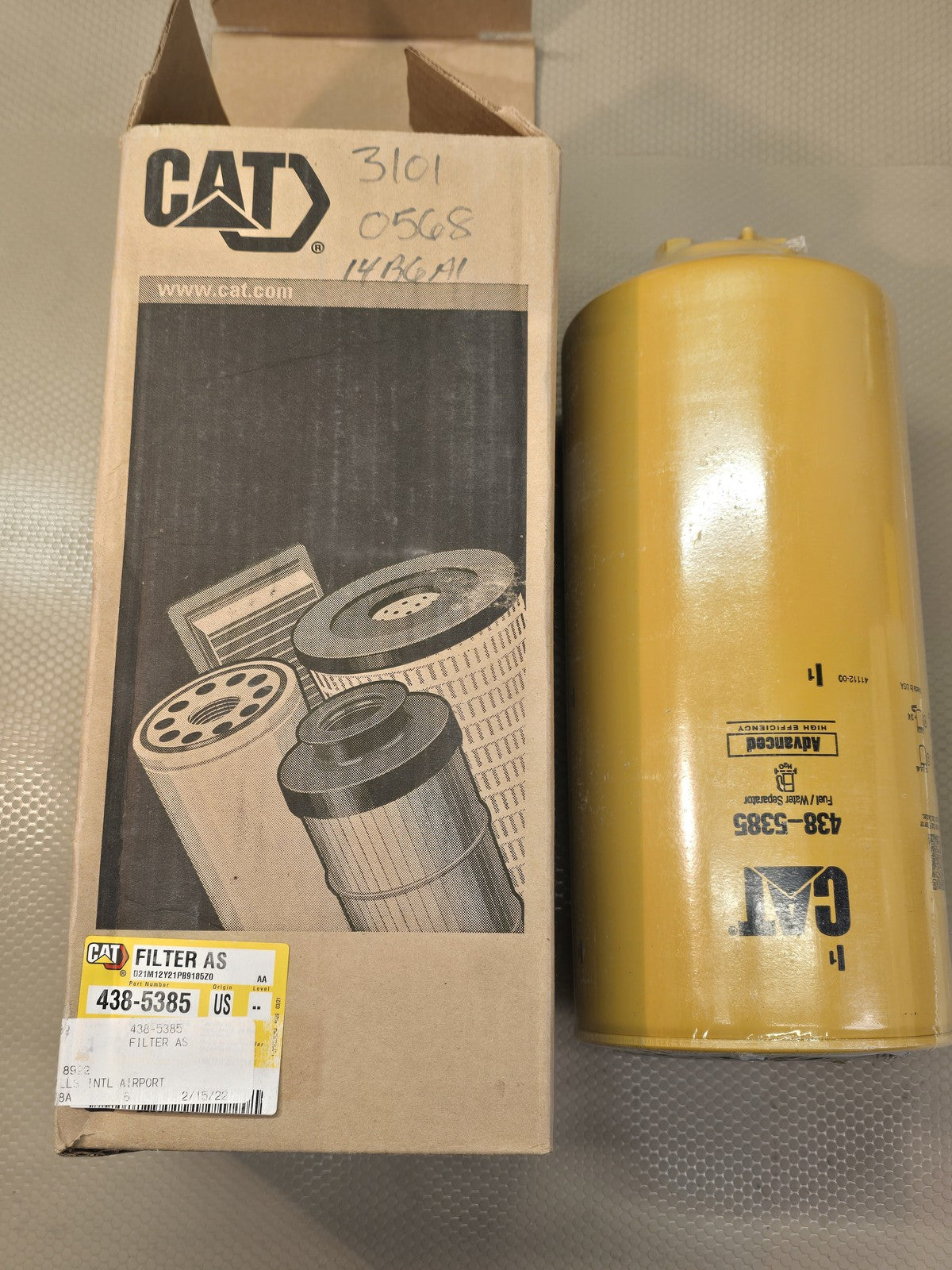 CAT 438-5385 Advanced Efficiency Fuel Water Separator Filter New