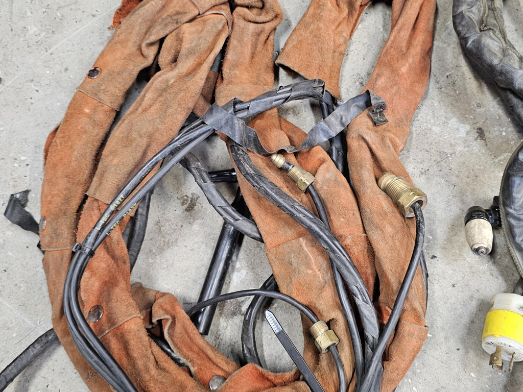 Set of 2 Welding Cable / Lines With Leather Cover Tig Mig Etc. 