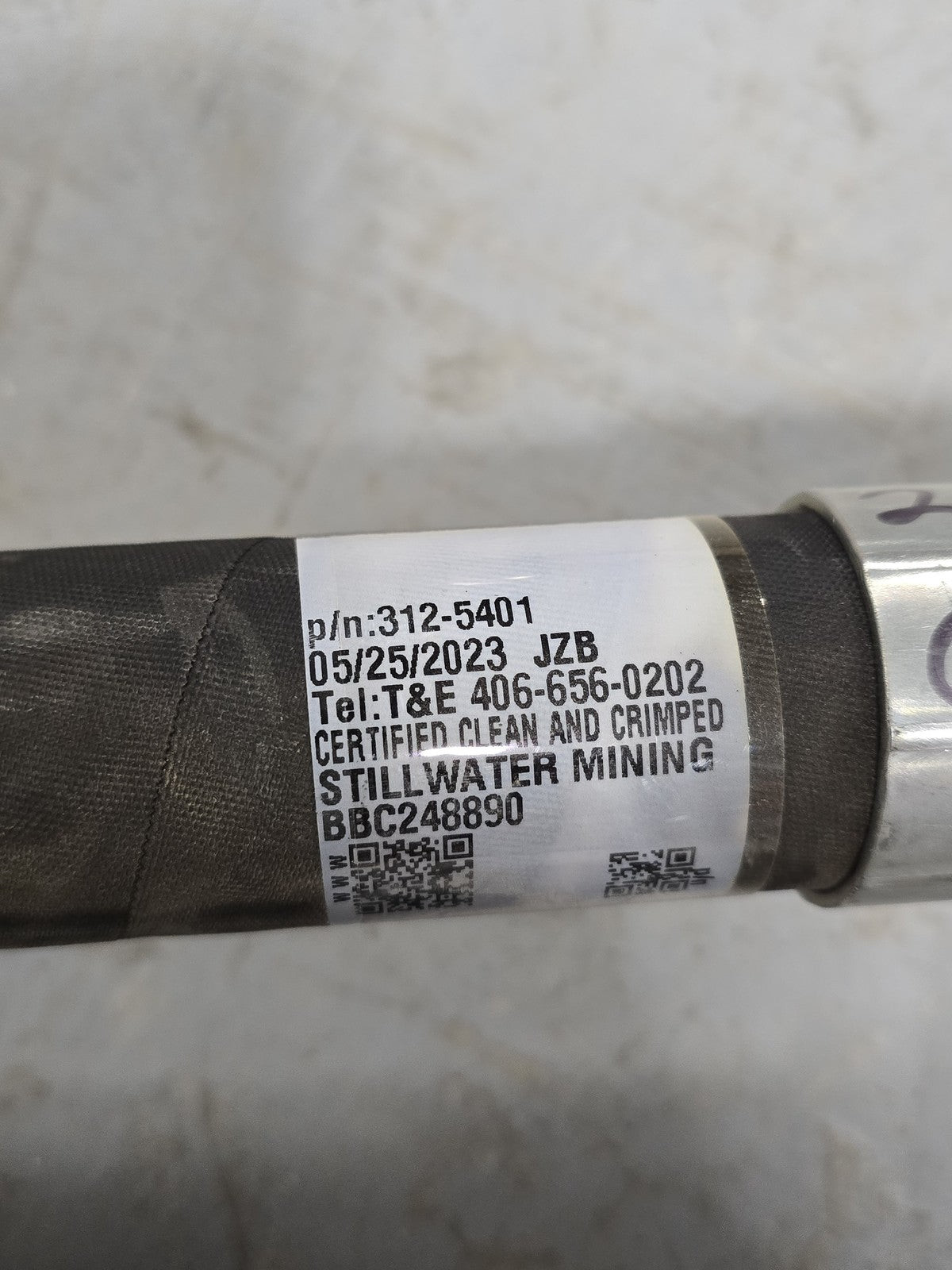 CAT OEM 312-5401 Hydraulic Hose Assembly XT-3ES -16 1" 3 FT ID 4061 PSI Genuine