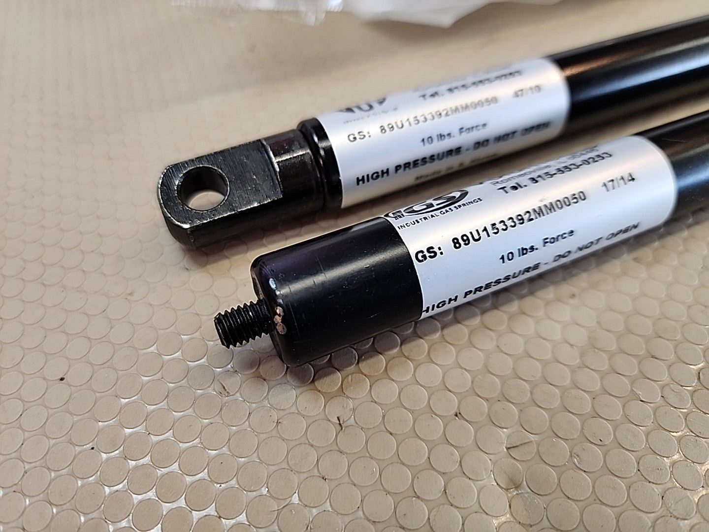 2x Set IGS VOLUMELINE GS:89U HIGH PRESSURE GAS SPRING 10 LBS 47/10 & 17/14 