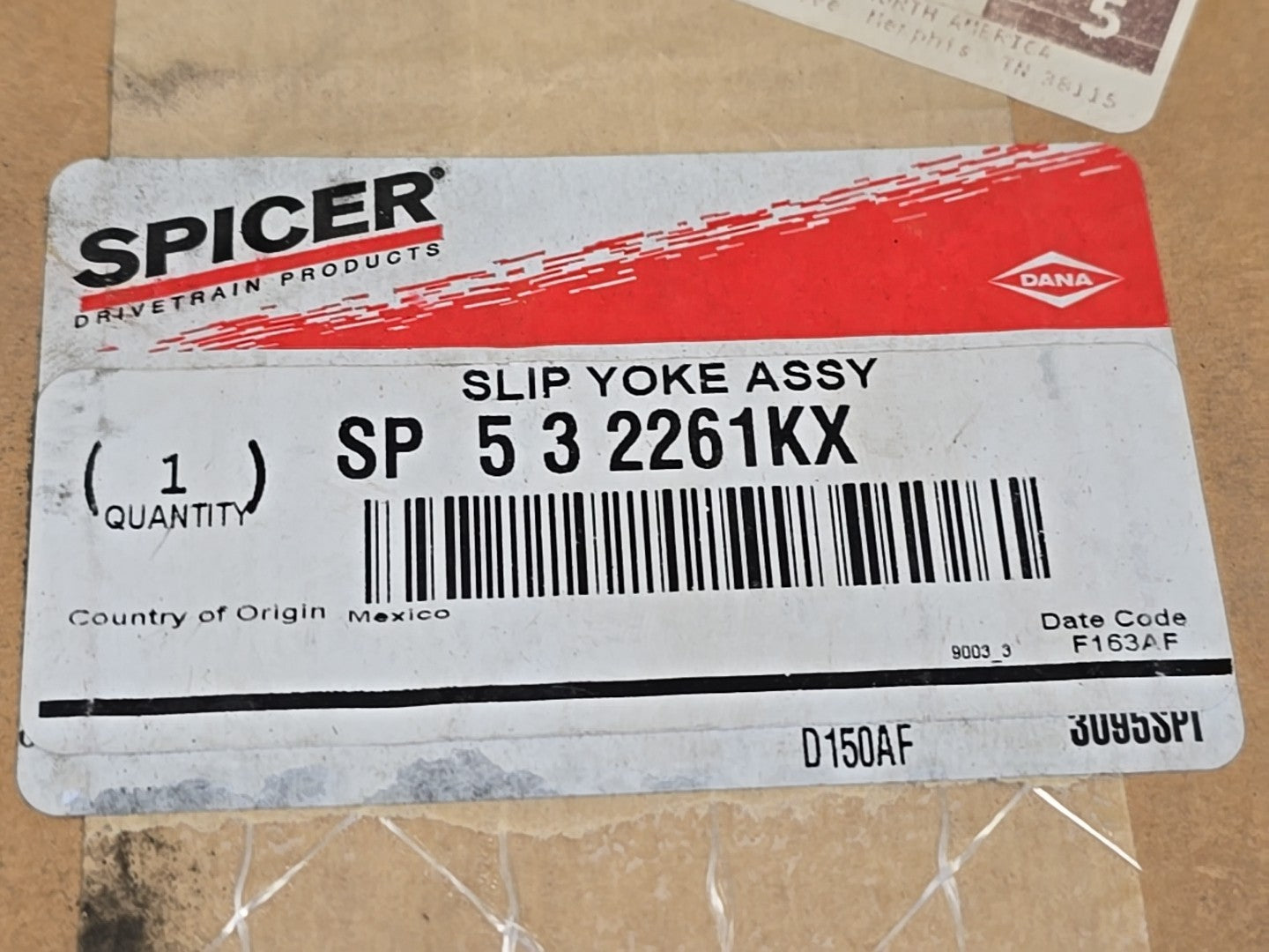 Spicer OEM 5-3-2261KX Slip Yoke 1610 series 2.000x16 spline 10.812 Length NEW