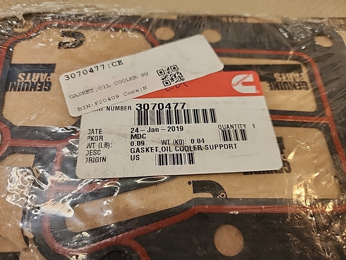 Cummins OEM Oil Cooler Support Gasket - 3070477