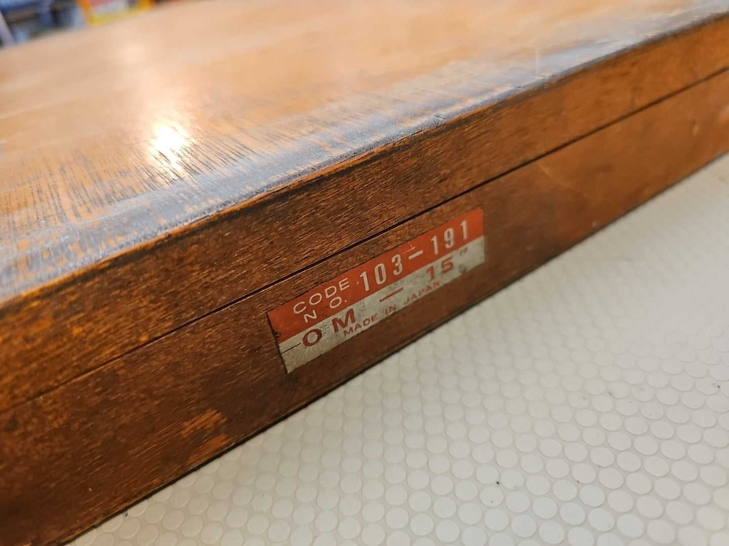 MITUTOYO No. 103-191 14-15" OUTSIDE MICROMETER with Wood Case and Standard *MINT