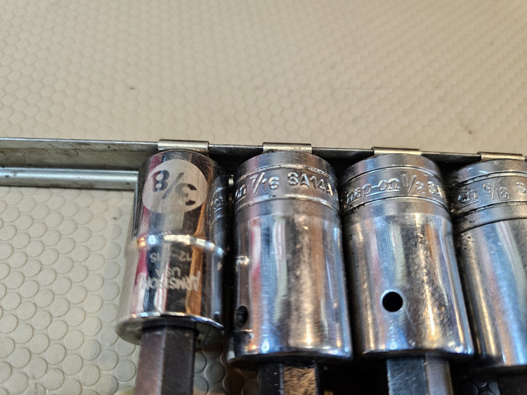 SNAP-ON 5 PC 1/2" DRIVE HEX BIT SOCKETS 5/8 9/16 1/2 7/16 3/8
