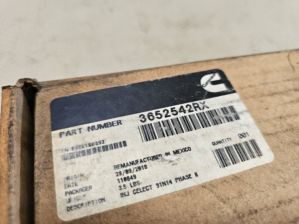 OEM Cummins 3652542RX Fuel Injector Cummins *Core* for Remanufacture