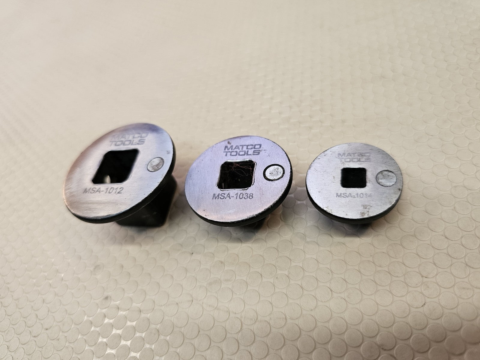 Matco adaptors low clearance 3 pc. RARE MSA-1012 Thumb Wheel Spinner Magnetic