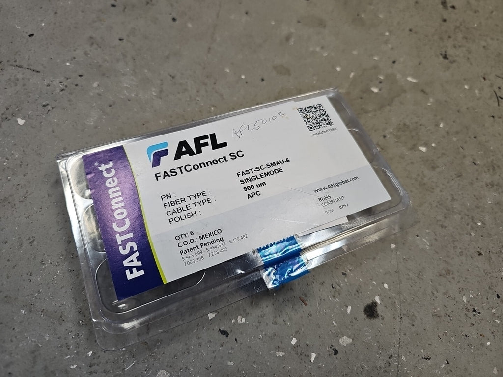 AFL Global FAST-SC-SMAU-6 3 of 6 SC/APC Singlemode Connectors FNFP