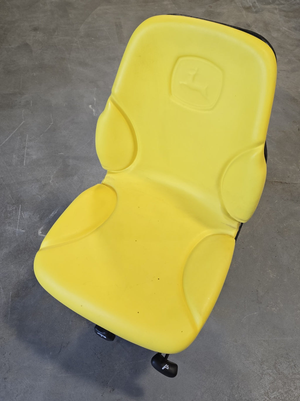 John Deere OEM LVA18708 Yellow High Back Suspension Tractor Seat Full Assembly