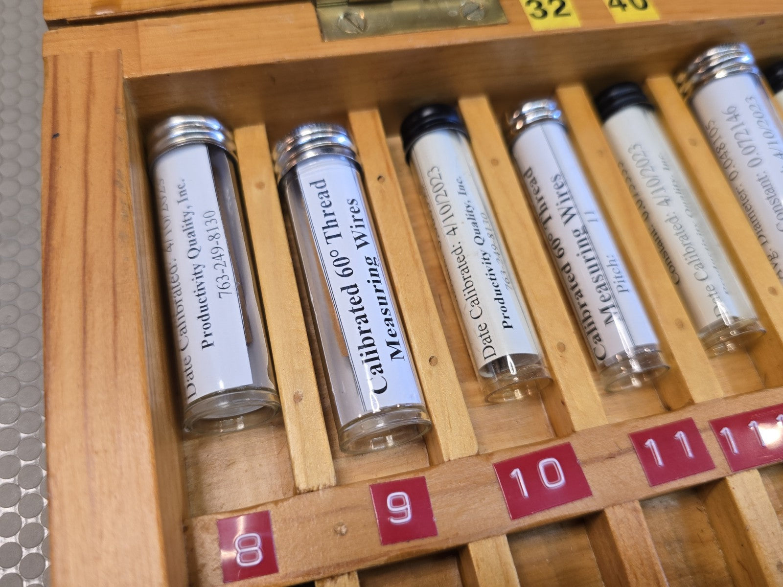Van Keuren & Other Brands Machinist Gear Wire Measuring Wires Set Wooden Case