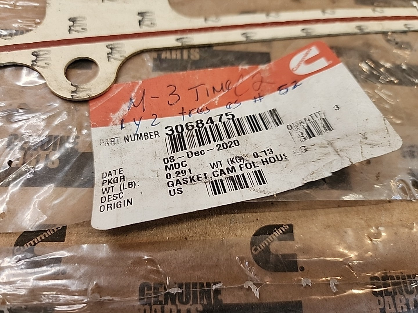 Pai 131541 Engine Camshaft Follower Gasket Set Lower; .042in N14 for Cummins OEM