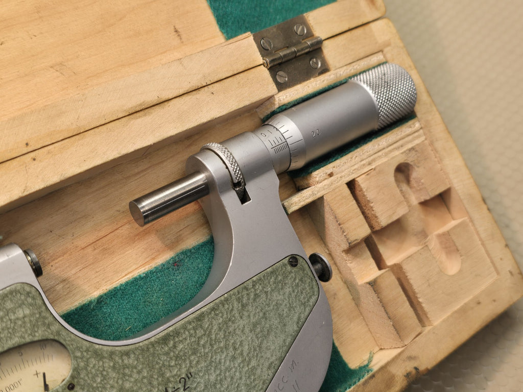 VIS Poland 1-2” Indicating Micrometer .0001” In Wood Box NICE